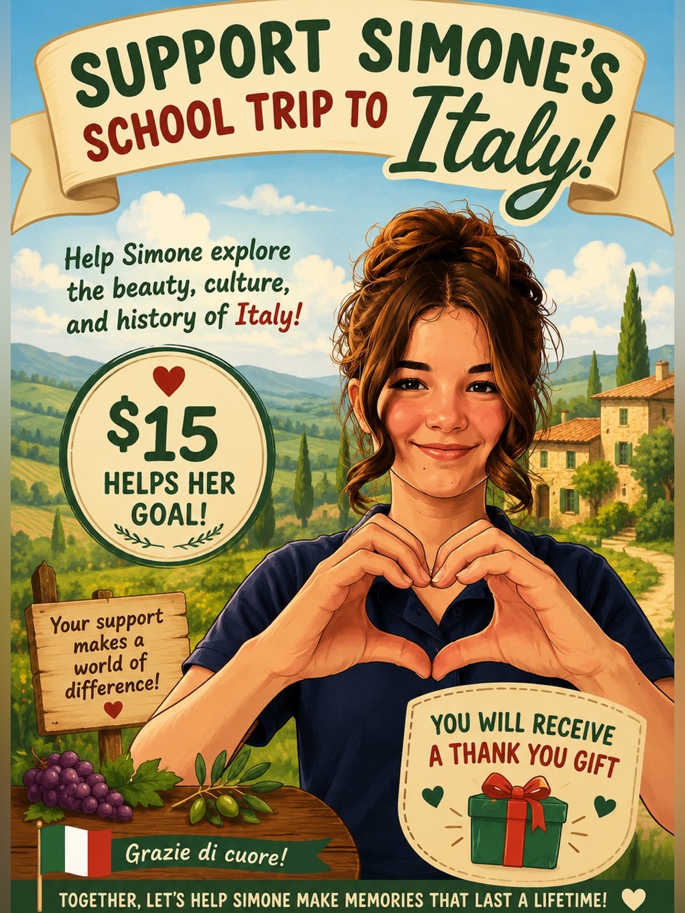 Support Simone School Trip to Italy Fundraiser